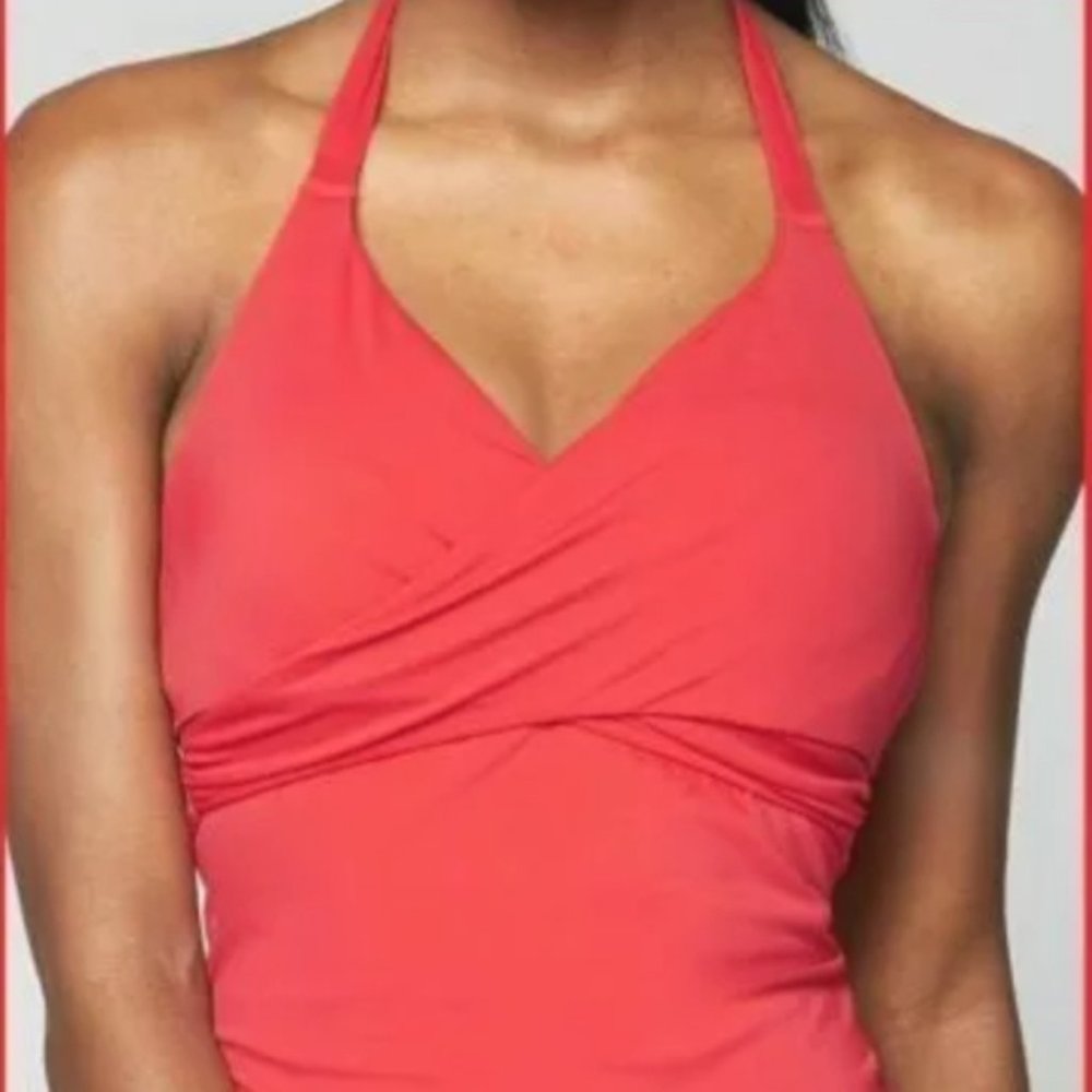Athleta Red Halter Wrap Tankini - size 32B/C